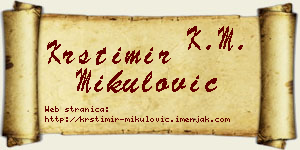Krstimir Mikulović vizit kartica